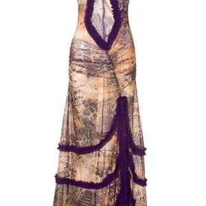 Fashion Nova Purple and Brown Maxi Dress